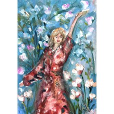 Dance. Blooming Gardens of the Homeland – Original Oil Painting by Marina Stognieva